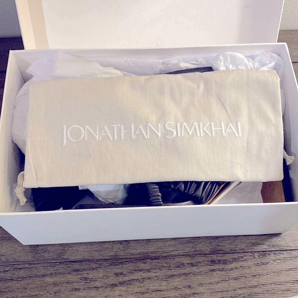 NIB [Jonathan Simkhai] Felix Black Ruched Mules Heel Women’s Sz US 8.5 / EU 39 - Picture 7 of 10